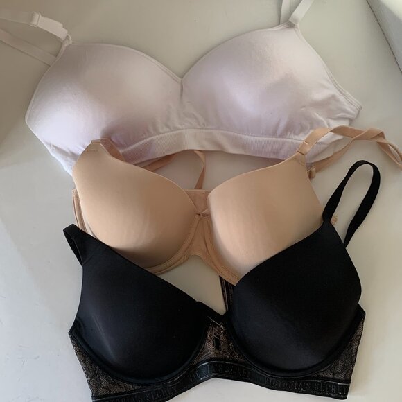 BRAS 3 36D Pink Victoria’s Secret Madenform Fruit of Loom - Picture 1 of 9